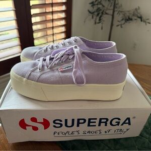 Superga Women's Light Purple Platform Sneakers